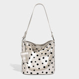 Dotcore Polka Dot Glossy Leather Bucket Bag