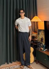 Linea Stripe Dangara Short Sleeve Knit 3COLOR