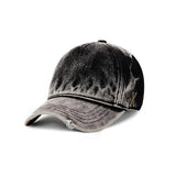 VA Stud Bleach Washing Denim Ball Cap / Black