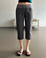 Crime Sleek Hip Button Capri Pants 3color