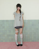  LACE LAYERED OVER KNEESOCKS / MINT
