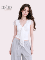 Hayley Lace White Short Sleeve T-shirt