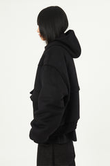 Cloud flap wool hooded jumper