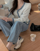 Peak wide denim pants