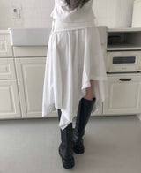 foref three-button wrap asymmetric cut sk
