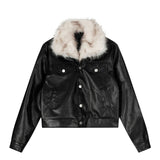 Leon Fur Collar Leather Jacket