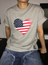 09 Flag Semi-Cropped Short Sleeve T-Shirt (4c)
