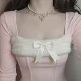 Dear and Star Pearl Necklace - Gold Color