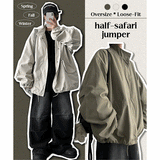 Thru Peach Cotton Boxy Half Bomber Jacket