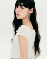 DOTDOT SHIRRING BLOUSE