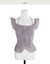 clarity off ruffle & chiffon blouse