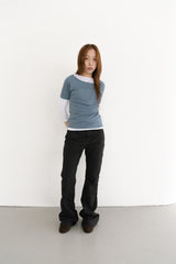 slim low rise boots-cut pants(S-L)