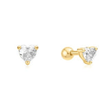 gold heart barbell single piercing E070-02G
