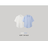 Look Diploma Summer Pixel Seersucker Oversized Shirt