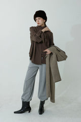 BOHEM KNOT BLOUSE_BROWN