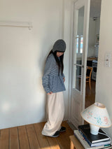 [unisex] Hillo Check Fleece Balloon Wide Brushed Pants