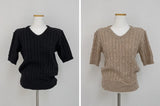 Autumn Wool Cable Knit Half Knit