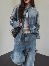 Wings Track Carpenter Wide Denim Pants