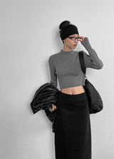 [MADE] ROAU Half Turtleneck V-Neck Cropped Knitwear