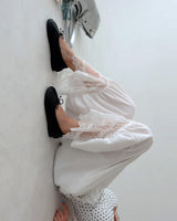 Lace Capri Balloon Wide Pants
