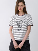 (T-7043)STRIPE VIBE TEE