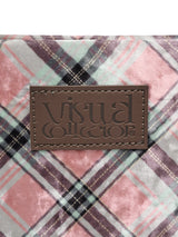 check mini velvet cross bag [pink]