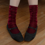 ベルベットミドルソックス (BURGUNDY)