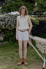 Classic linen shorts_white