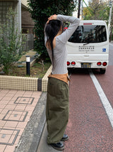 ピンストライプワイドネック長袖(3C)