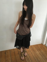 Fold suede buckle strap flat flip-flop boots