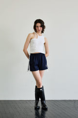 BEBE UNBALANCE SLEEVELESS TOP / WHITE