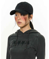 Dripping Patch Ball Cap _ Black