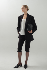 Glossy Wide Jacket_Black