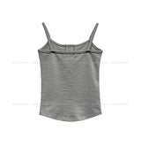 [U-BASIC] Rollin Button Round Sleeveless Top