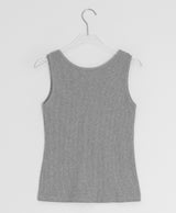 Ichi Deep V-Neck Lace Ribbed Wrap Sleeveless