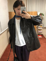Curved Leather Jacket