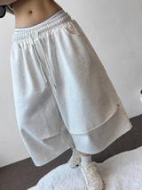 Nin-Hi Pintuck Parachute Bermuda Pants 3-Color