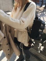 [Guest Look] ラテボートネックルーズロングニット (4c)