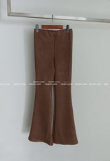 suede banding bootcut long pants
