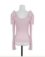 term ribbon off & shirring slim top