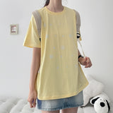 テキスト アルファベット ショートスリーブ Tシャツ(4 colors) H&L