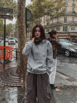 Art wool patch sweatshirt