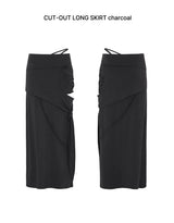 CUT-OUT LONG SKIRT charcoal