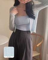 Crum see-through punching cardigan