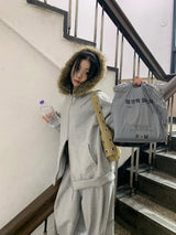 ソフトファー ジップアップ フーディー