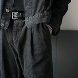 LMN Piggy Daying Corduroy Semi-Wide Pants (3 colors)