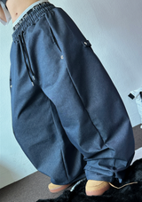 スナップデニムバルーンロングパンツ💙🖤2カラー