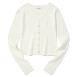 KIRSH PLAIN V NECK SLIM CARDIGAN - WHITE      