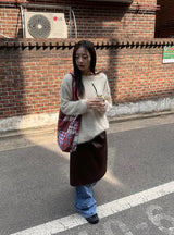 Nayu Hairy Lip Neck Loose Knit