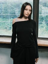 アイレットオフショルダー L/S (BLACK)